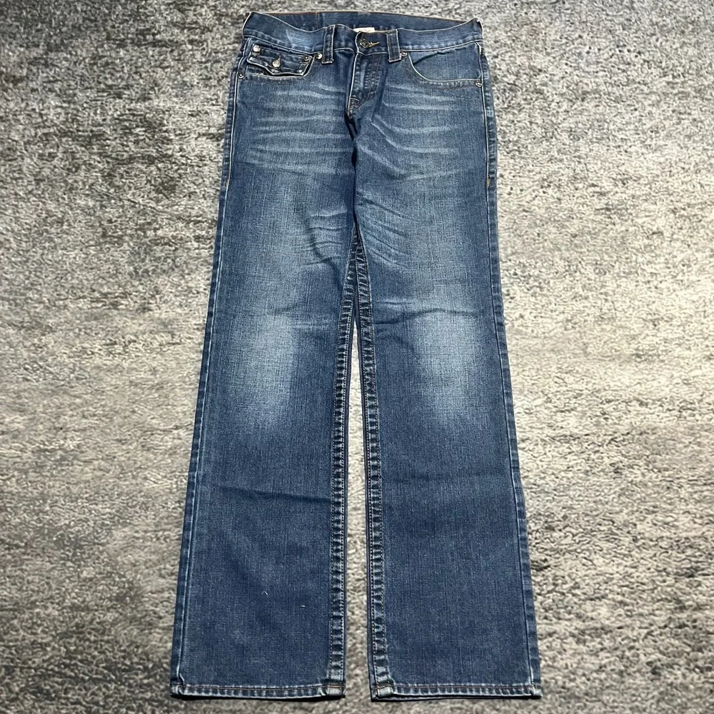 True Religion Billy Jeans‎ Mens 32x34 Blue Studded Relaxed Bootcut Vintage Y2K